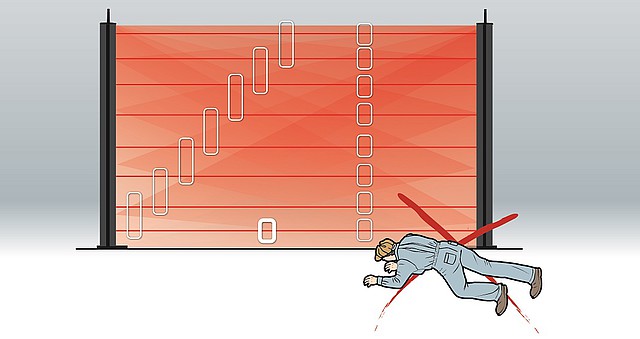IR bariéra Miris disponuje autonomním nastavením spodního paprsku pro detekci podlezení