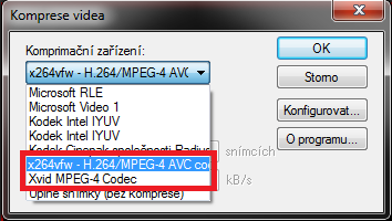 Rozšíření exportu do AVI